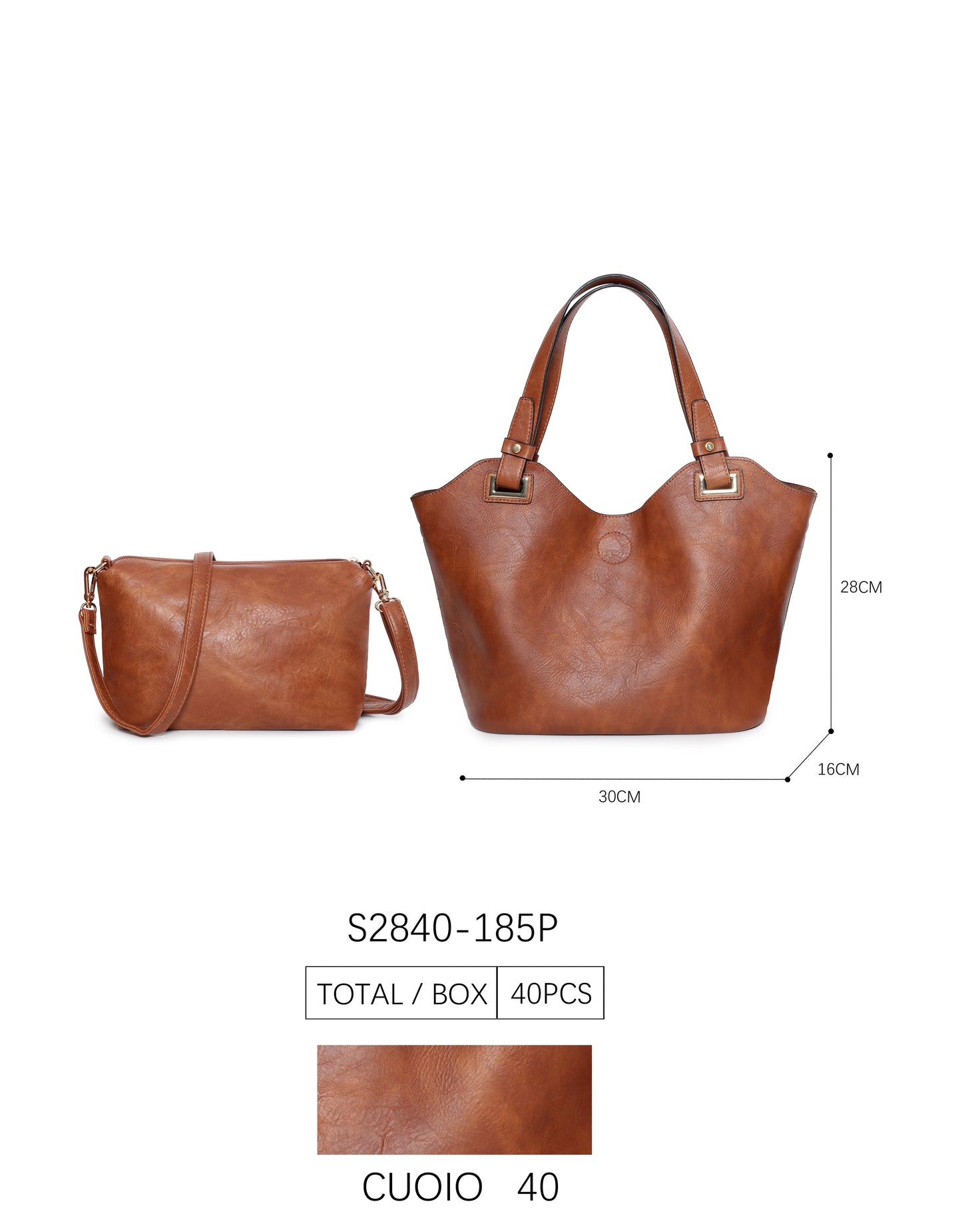 Bolso polipiel 2 en 1 con asa larga