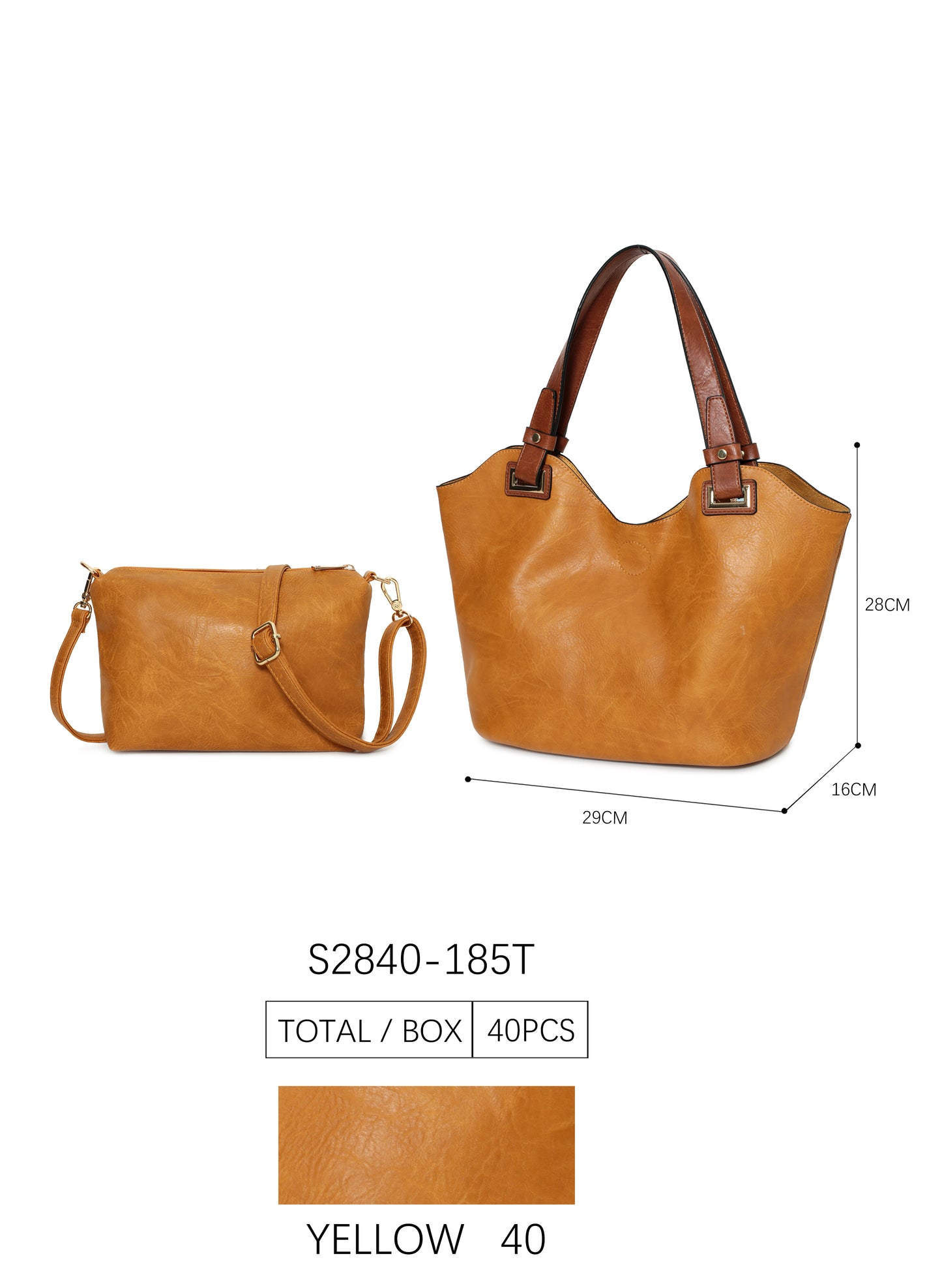 Bolso polipiel 2 en 1 con asa larga