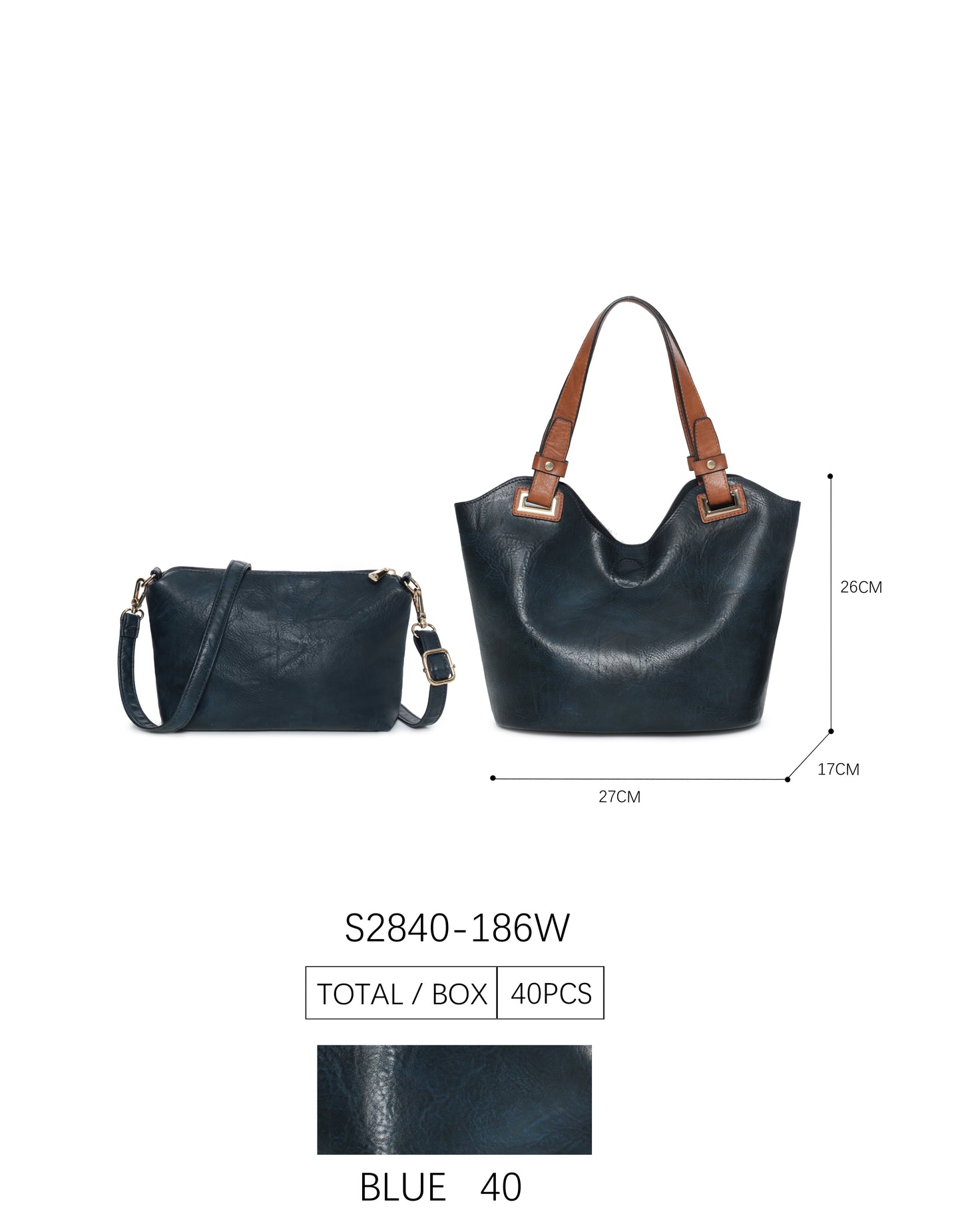 Bolso polipiel 2 en 1 con asa larga