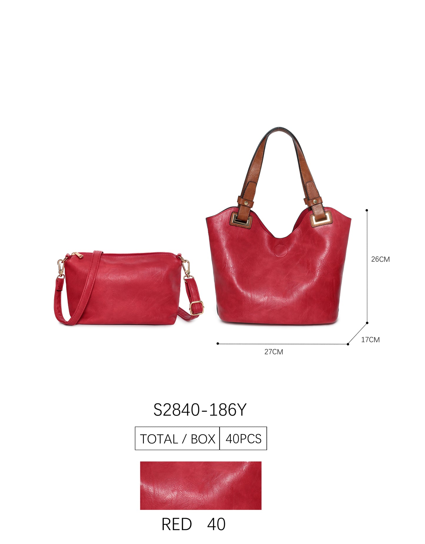 Bolso polipiel 2 en 1 con asa larga