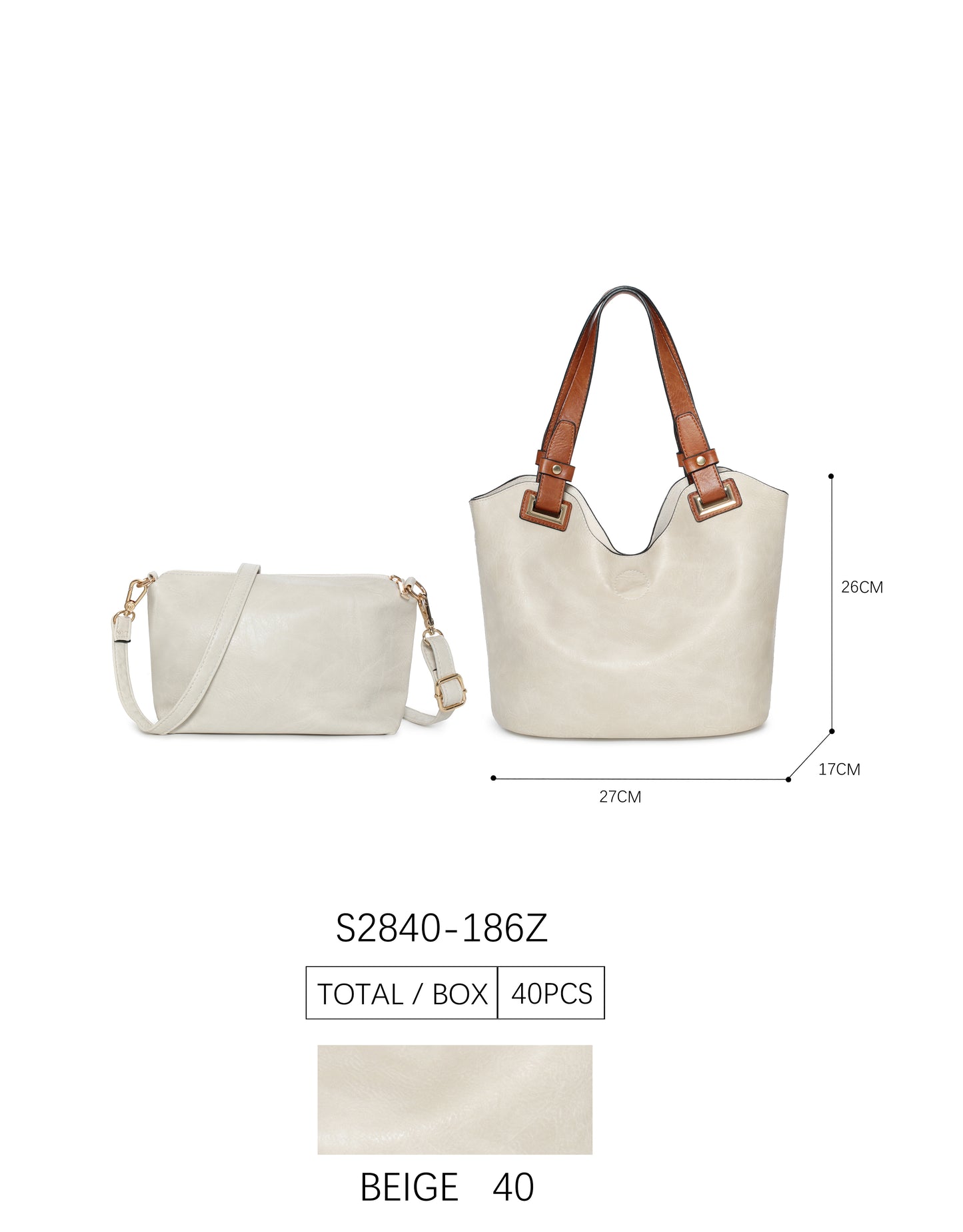 Bolso polipiel 2 en 1 con asa larga