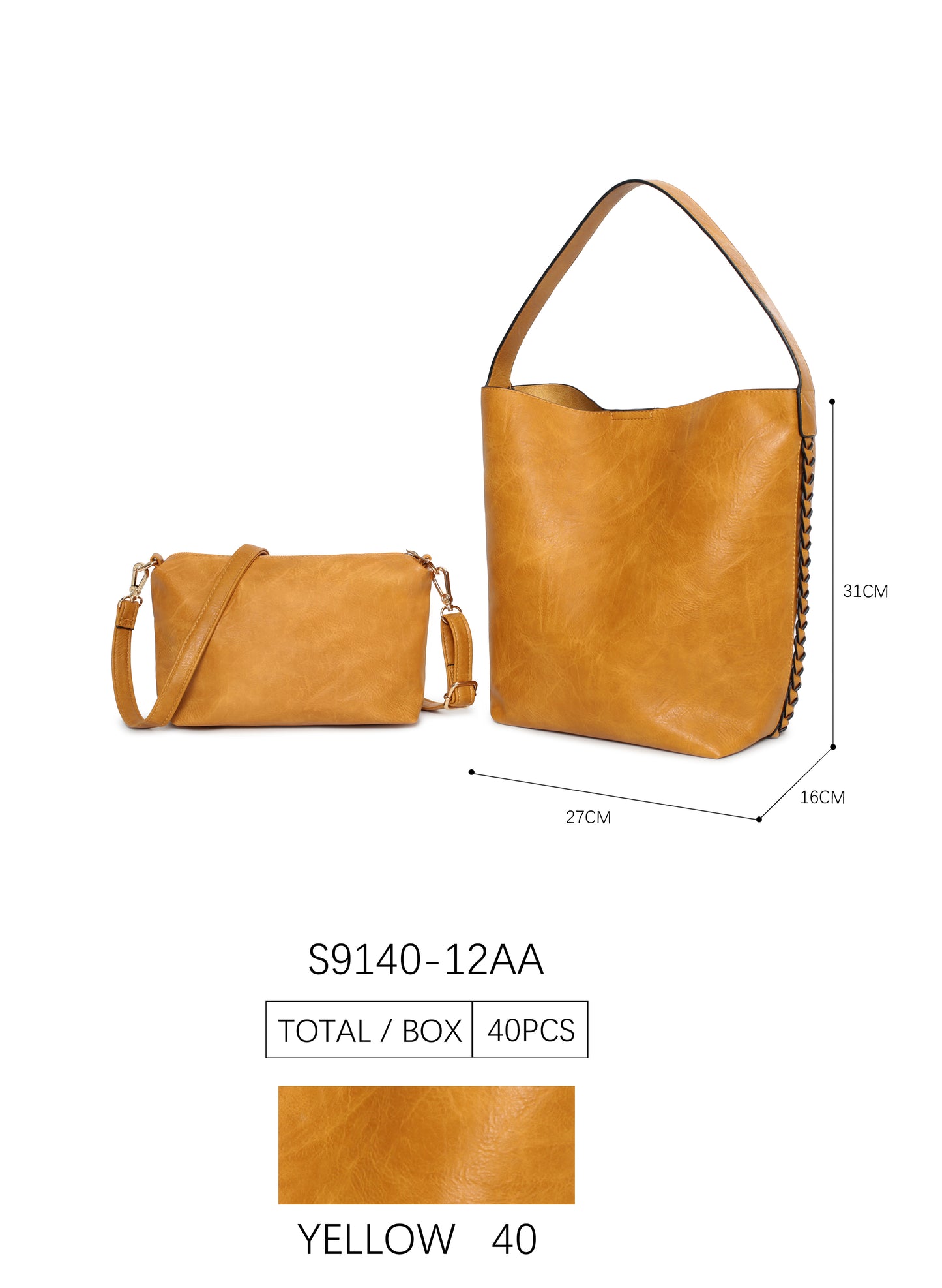 Bolso polipiel 2 en 1 con asa larga