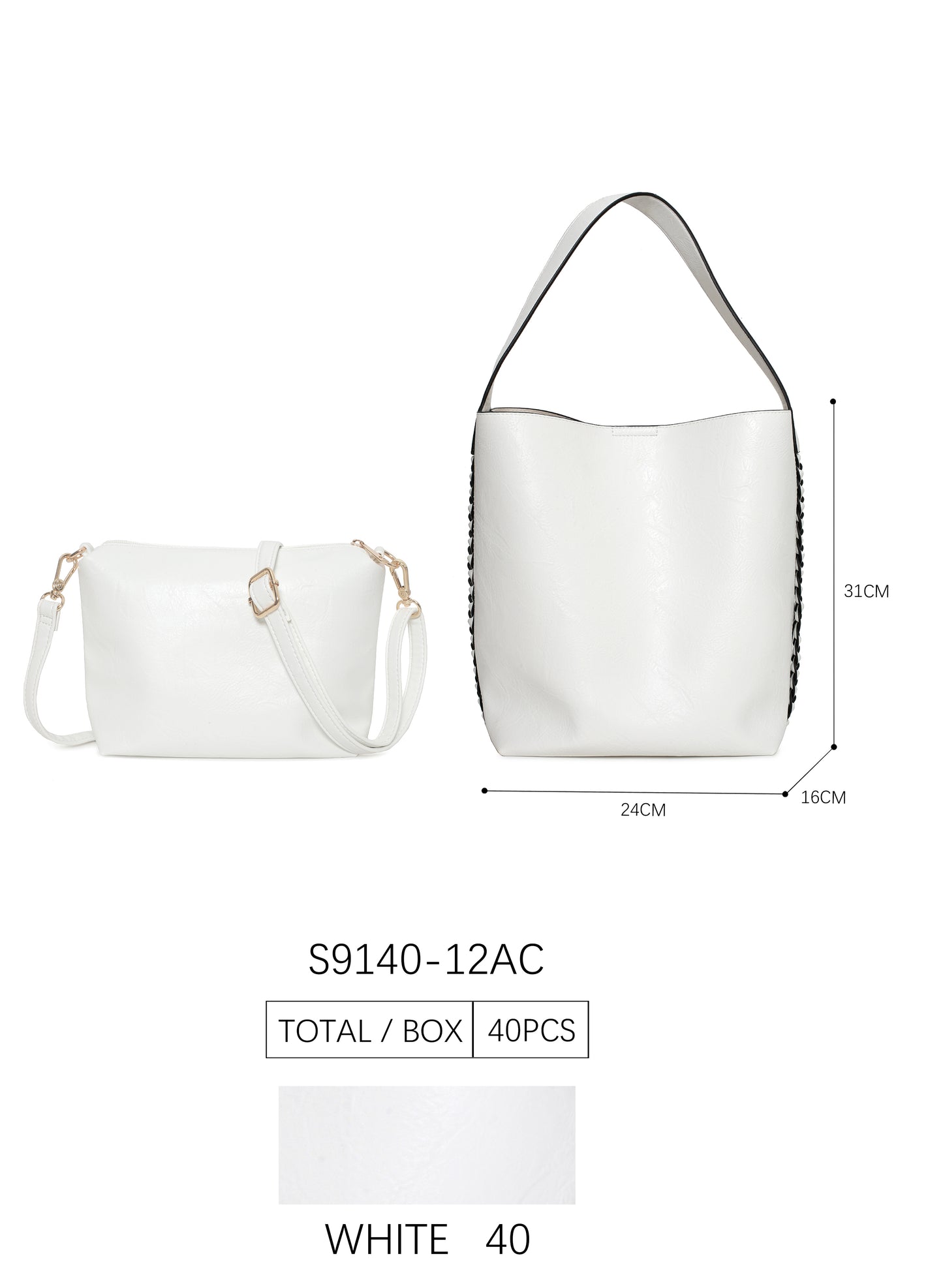 Bolso polipiel 2 en 1 con asa larga